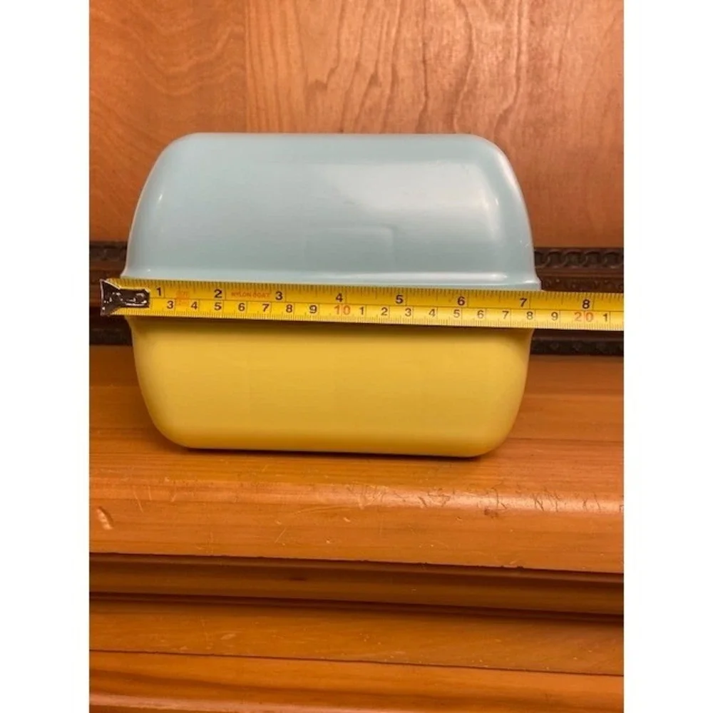 Vintage Caboodles Makeup Organizer Case Blue Yellow Two Tone Mirror 90s Retro